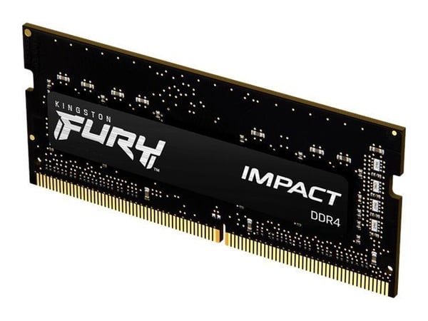 Kingston FURY Impact - DDR4 - modul - 16 GB - SO DIMM 260-pin - 3200 MHz / PC4-25600 - CL20 - 1.2 V - ikke-bufret - ikke-ECC - svart