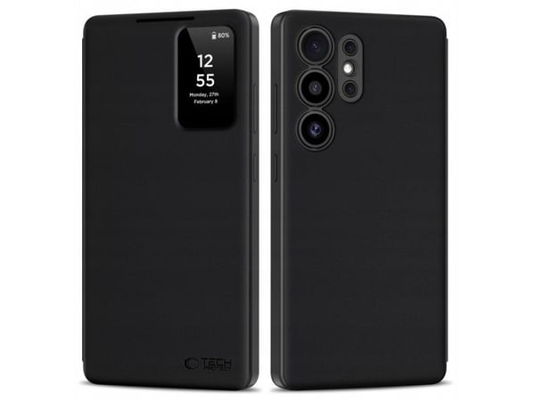 Tech-Protect smart wallet-deksel for Samsung Galaxy S25 Ultra - matt svart