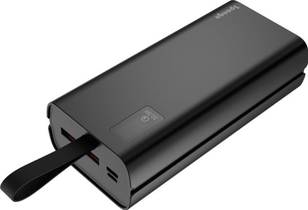 Sponge Energy - Powerbank - 30000 mAh - 22,5 Watt - 3 A - QC - 3 ulostuloa - stikforbindelser (24 pin USB-C, 2 x USB)
