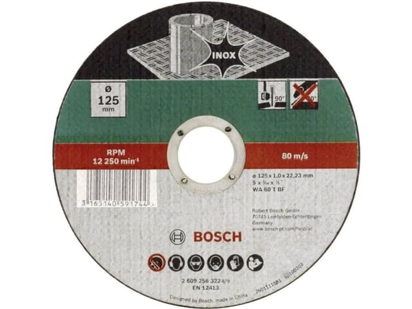 Bosch 2 609 256 320, Kutteskive, Rustfritt stål, 11,5 cm, Alle merker, 2,22 cm, Flerfarget