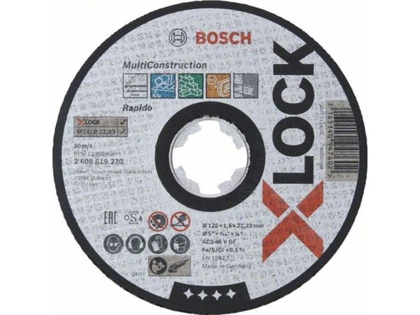 Bosch Rapido Multi Construction ACS 46 V BF - Skjæreplate - for metall, plast, rustfritt stål, keramisk, ikke-jernholdig metall, marmor - 125 mm - ...