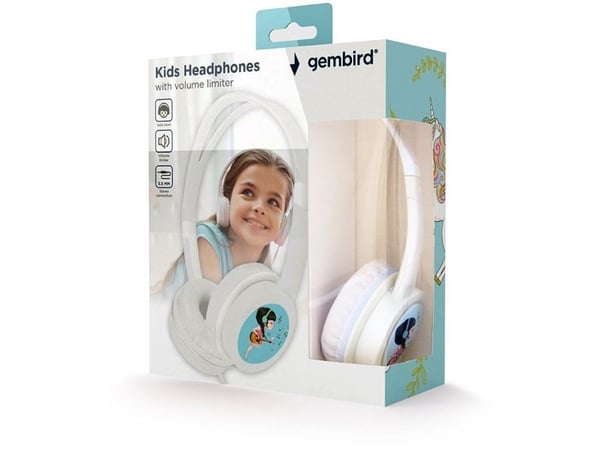 Gembird MHP-JR-W, Koblet med ledninger (ikke trådløs), Musikk, 520 g, Hodetelefoner, Hvit