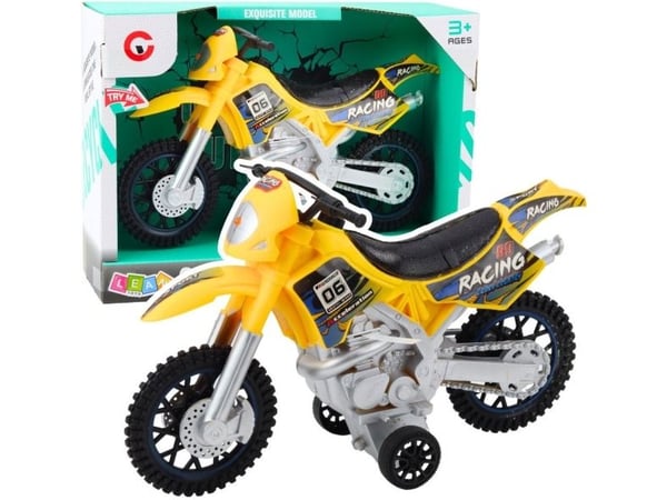 LeanToys motorcross off-road leke med lys og lyder, gul