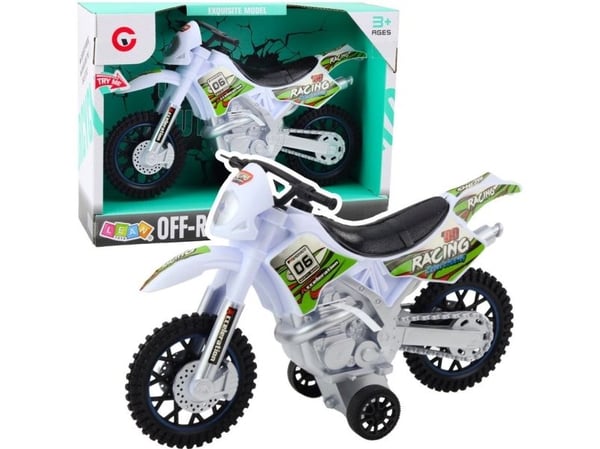 LeanToys motorcross off-road med lys og lyd, hvit