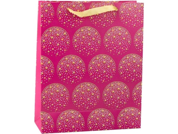 Lean Torba gavepose elegant gullstjerner rosa 32 x 26 x 10 cm