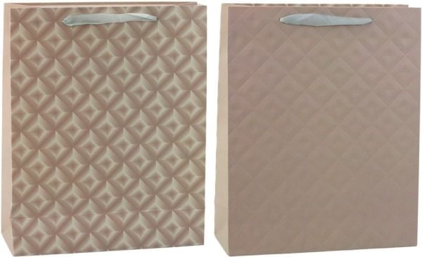 Lean gavepose med preg  beige 32 x 26 x 10 cm