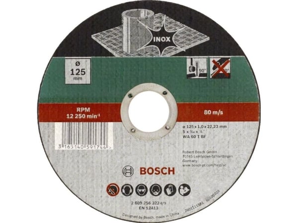 Bosch 2 609 256 322, Kutteskive, Rustfritt stål, 12,5 cm, Alle merker, 2,22 cm, Flerfarget