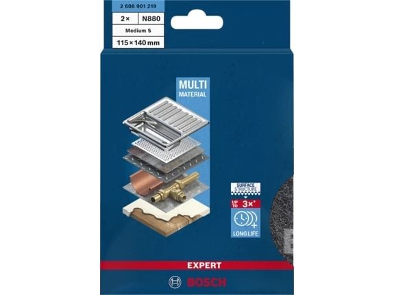 Bosch 2 608 901 219, Slipepute, Middels finkornet, Malingsfjerning, Metall, Tre, Tørr-sliping, 115 mm