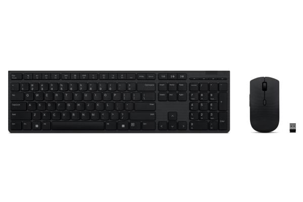 Lenovo Professional - Tastatur- og mussett - trådløs - 2.4 GHz - QWERTY - amerikansk engelsk - Brown Box