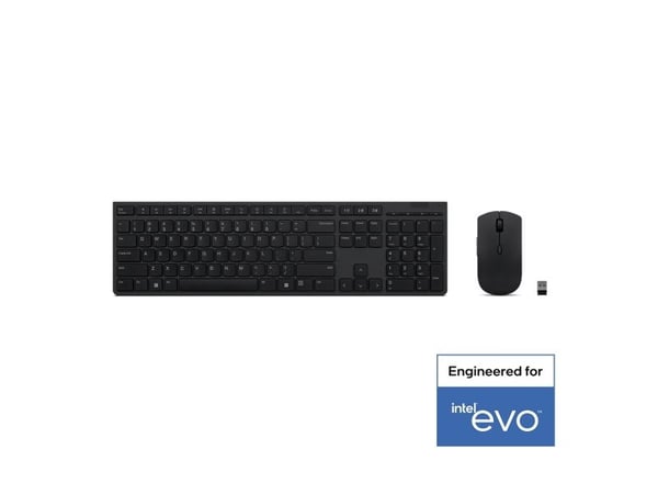 Lenovo Professional - Tastatur- og mussett - trådløs - 2.4 GHz - QWERTY - amerikansk engelsk - Brown Box