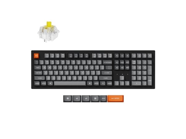 Keychron K10 Max - Tastatur - QMK, mekanisk - 100% - bakgrunnsbelyst - trådløs - Bluetooth 5.2, 2.4 GHz, USB-C - tastsvitsj: Keychron Super Banana