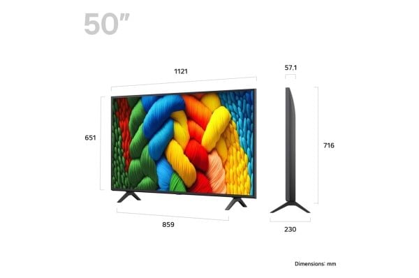 LG 50NANO80A6B - 50" Diagonalklasse Nano80 Series LED-bakgrunnsbelyst LCD TV - Smart TV - webOS - 4K UHD (2160p) 3840 x 2160 - HDR - Direct LED, Na...