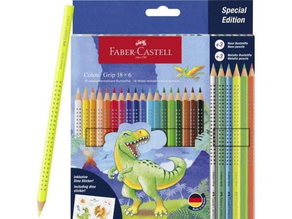 Faber-Castell Colour GRIP - Fargeblyant - t-rex - ikke-permanent (en pakke 24)
