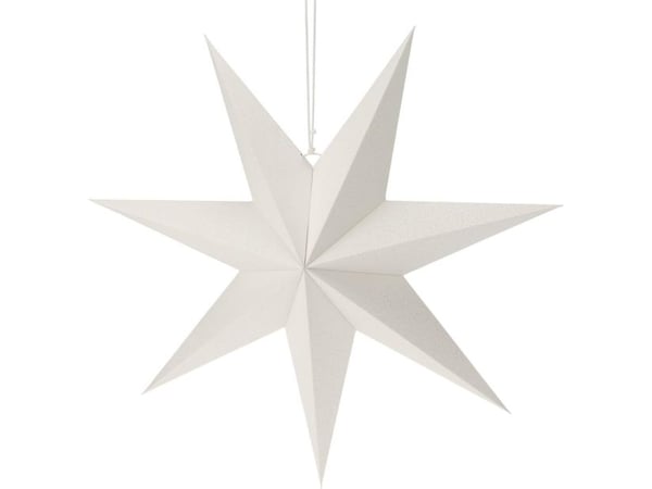 DEKORATIV HENGEPAPIRSTJERNE 60CM, HVIT