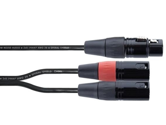 Cordial EY 0.3 FMM, XLR (3-pin), Hunkjønn, 2 x XLR (3-pin), Hankjønn, 0,3 m, Svart