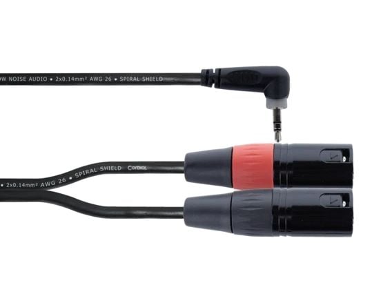 Cordial EY 1 WRMM, 3.5mm, urosliitin, 2 x XLR (3-nastainen), naarasliitin, 1 m, musta