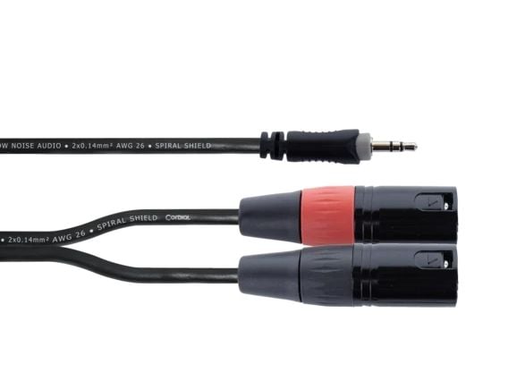 Cordial EY 1 WMM, 3.5mm, Hankjønn, 2 x XLR (3-pin), Hunkjønn, 1 m, Svart