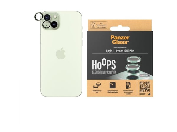 PanzerGlass Hoops - Linsebeskytter for mobiltelefon - grønn - for Apple iPhone 15, 15 Plus