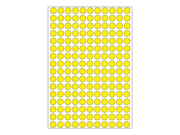 HERMA - Papir - permanent selvklebende - gul - 8 mm rund 5632 etikett(er) (32 ark x 176) runde etiketter HERMA - Papir - permanent selvklebende - gul - 8 mm rund 5632 etikett(er) (32 ark x 176) runde etiketter