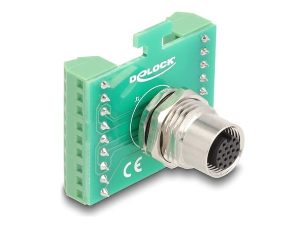 Delock - Nettverksadapter - 17 pin M12 (hunn) til 18 pin terminal block - A-kodet, for installation