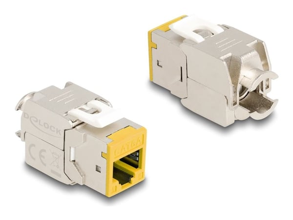 Delock - Modulaariset sisäkkeet - työkaluttomat - CAT 6a - RJ-45, LSA - keltainen (10 kpl)