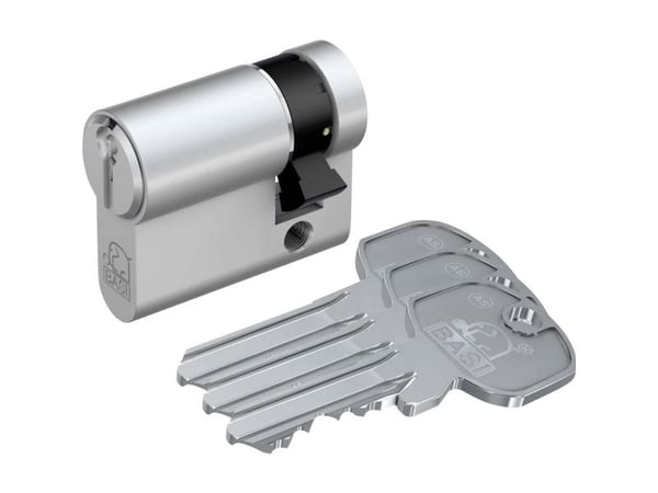 BASI 5021-0000-0034, Europrofilsylinder, Kromfarge, 3 stykker, 168 g, 1,5 cm