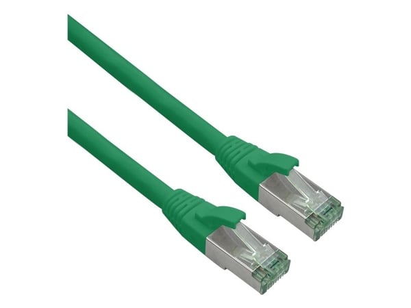 Helos GRS sertifioitu Cat 6a patch-kaapeli Cat 7 raakakaapelilla TPE vihreä 0.50m