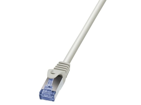 LogiLink PrimeLine - Koblingskabel - RJ-45 (hann) til RJ-45 (hann) - SFTP, PiMF - CAT 6a - halogenfri, formstøpt, uten hindringer - grå