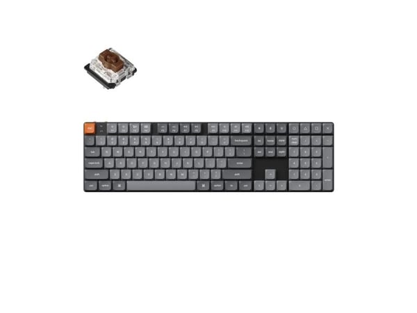 Keychron K5 MAX - Tastatur - QMK/VIA, tilpasset mekanisk - 100% - bakgrunnsbelyst - trådløs - Bluetooth 5.1, 2.4 GHz, USB - tastsvitsj: Gateron Low...