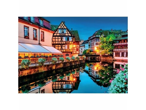 Clementoni Puzzle 500 element i kompakt Strasbourg gamleby