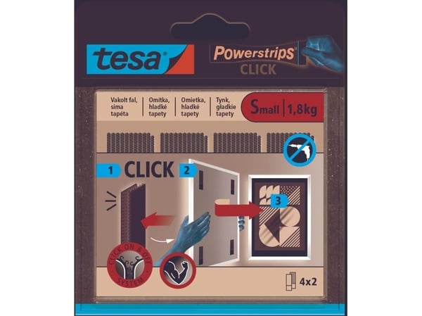 Tesa RZEP selvklebende innvendig POWERSTRIPS 4 par s 60mm:20mm, hvit Tesa RZEP selvklebende innvendig POWERSTRIPS 4 par s 60mm:20mm, hvit