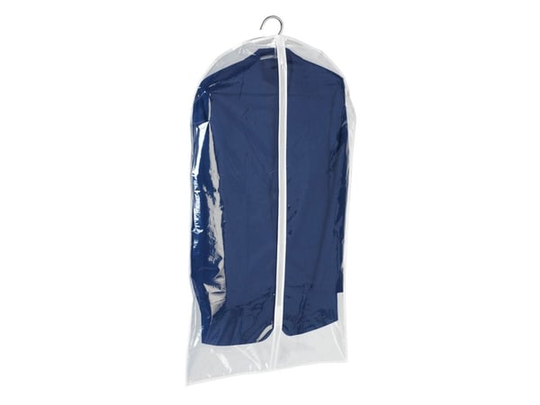 WENKO 3792700100, Myk klesoppbevaringsbag, Gjennomsiktig, Hvit, Polyetylen-vinylacetat (PEVA), Glidelås, 60 cm, 100 cm