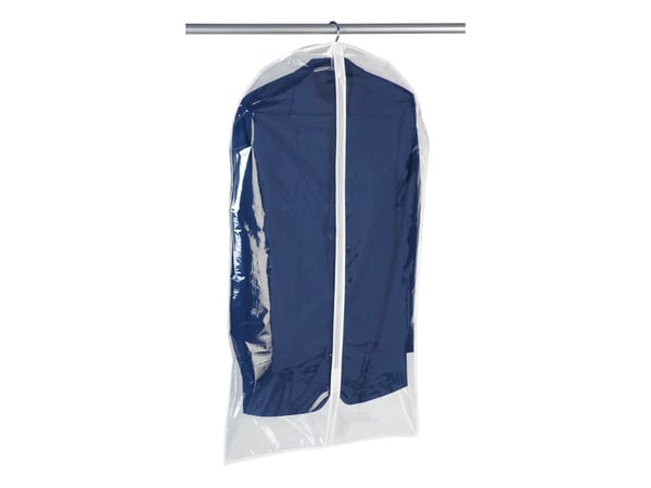 WENKO 3792700100, Myk klesoppbevaringsbag, Gjennomsiktig, Hvit, Polyetylen-vinylacetat (PEVA), Glidelås, 60 cm, 100 cm