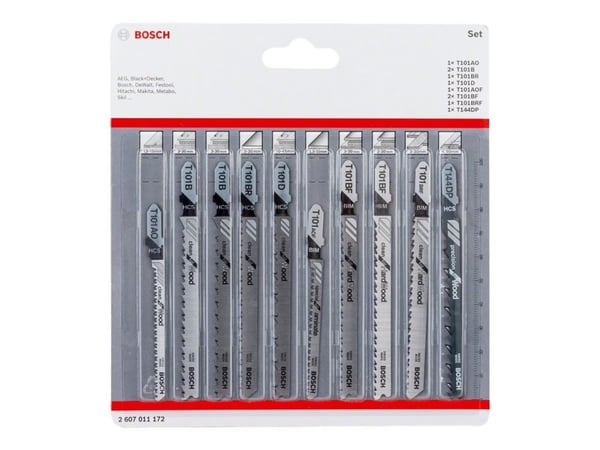 Bosch - Bladsett for stikksag - for tre, løvtre - 10 deler - T-skaft