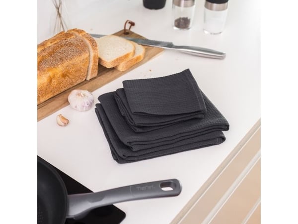 Olsen Home vaffelhåndklær 28x28 cm – 3-pak magnet grey