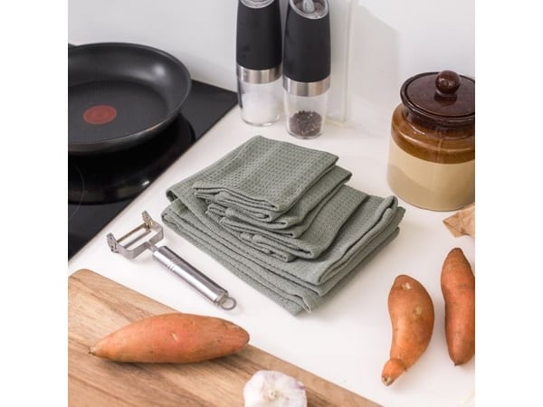 OlsenHome - Våfflade kökshanddukar 50x65cm - 2-pack Andegrön
