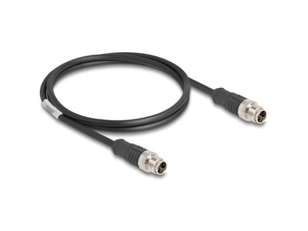 Delock M12 kabel X-kodet 8 pins hann til hann PVC 1 m