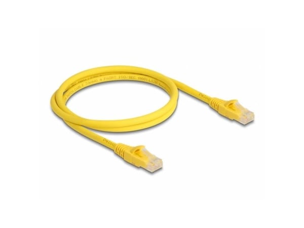 Delock - Koppeledning - RJ-45 (hann) til RJ-45 (hann) - 1 m - 6,1 mm - UTP - CAT 6a - halogenfri, Fast Tracing - gul