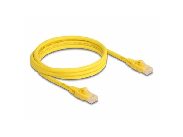 Delock - Koppeledning - RJ-45 (hann) til RJ-45 (hann) - 2 m - 6,1 mm - UTP - CAT 6a - halogenfri, Fast Tracing - gul