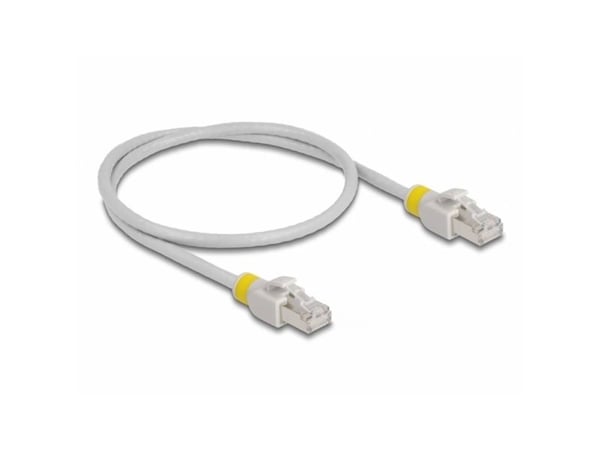 Delock - Koppeledning - RJ-45 (hann) til RJ-45 (hann) - 50 cm - 6 mm - S/FTP - CAT 6a - halogenfri - grå