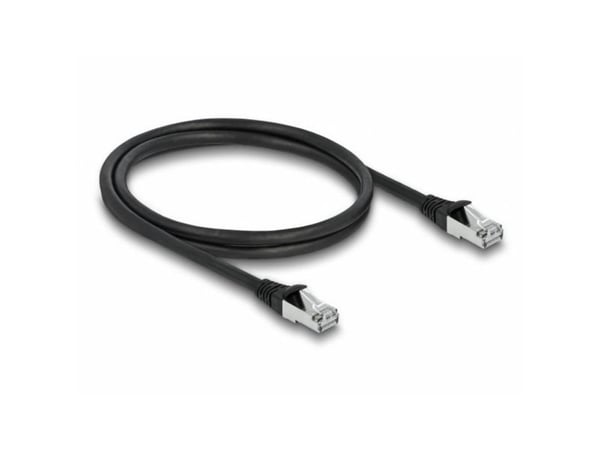 Delock - Koblingskabel - RJ-45 (hann) til RJ-45 (hann) - 1 m - 6 mm - S/FTP - CAT 6a - utendørs - svart