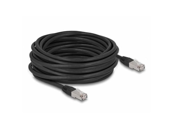 Delock - Koblingskabel - RJ-45 (hann) til RJ-45 (hann) - 10 m - 7 mm - S/FTP - CAT 6a - halogenfri, formstøpt, utendørs - svart