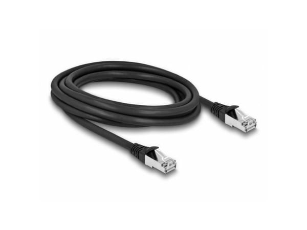Delock - Koblingskabel - RJ-45 (hann) til RJ-45 (hann) - 3 m - 6 mm - S/FTP - CAT 6a - utendørs - svart