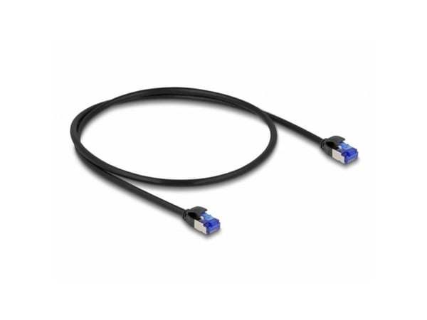 Delock RJ45-nätverkskabel Cat.6A S/FTP Slim 0,5 m svart