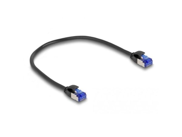 Delock RJ45 verkkokaapeli Cat.6A S/FTP Slim 0,25 m musta