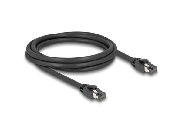Delock - Nettverkskabel - RJ-45 (hann) til RJ-45 (hann) - 2 m - 7.5 mm - SFTP, PiMF - CAT 8.1 - halogenfri, uten hindringer, up to 40 Gbps data tra...