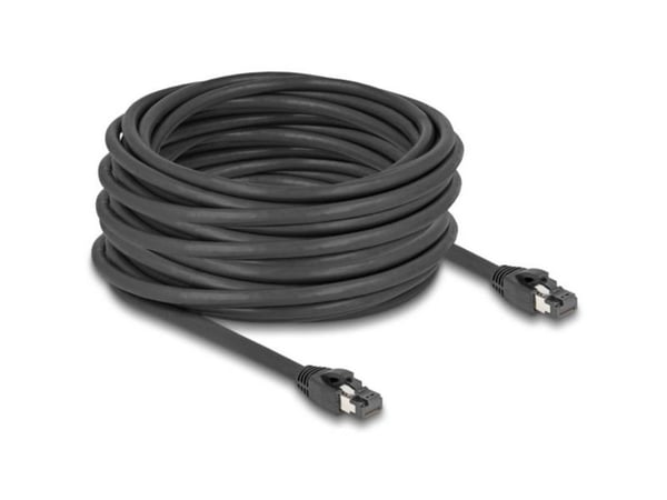 Delock - Koblingskabel - RJ-45 (hann) til RJ-45 (hann) - 15 m - 7.5 mm - SFTP, PiMF - CAT 8.1 - halogenfri, uten hindringer - svart