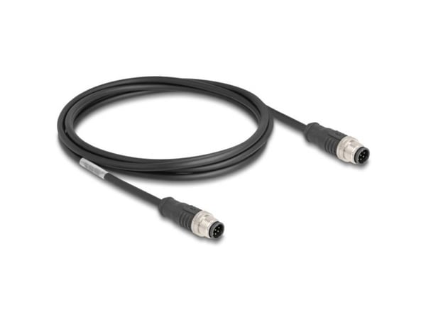 Delock M12 kabel A-kodet 8 pins hann til hann PVC 2 m