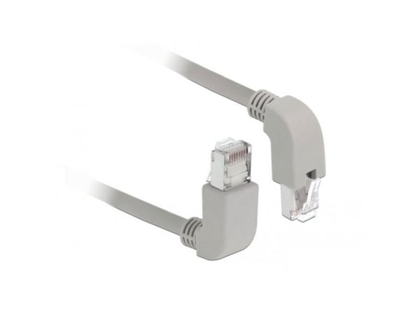 Delock - Koblingskabel - RJ-45 (hann) oppvinklet til RJ-45 (hann) vinklet nedover - 50 cm - 0.56 cm - SF/UTP - CAT 5e - halogenfri, formstøpt, fler...