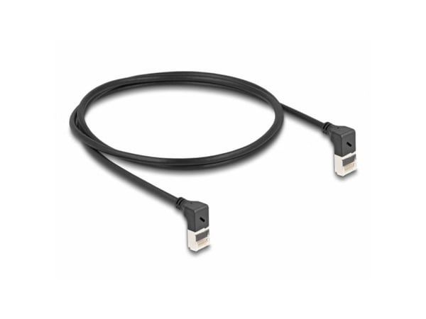 Delock - Koblingskabel - RJ-45 (hann) oppvinklet til RJ-45 (hann) oppvinklet - 1 m - 4.5 mm - S/FTP - CAT 6a - halogenfri - svart